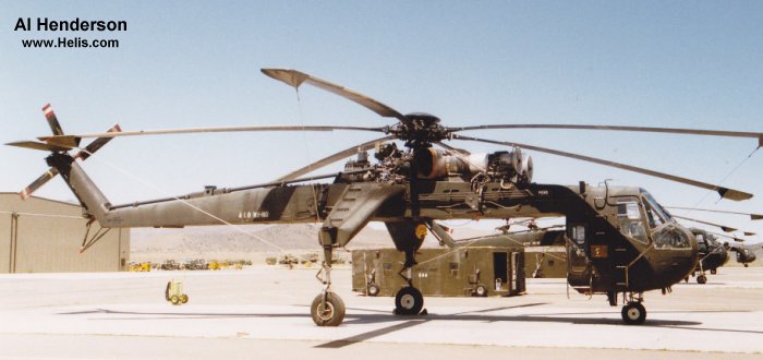 Helicopter Sikorsky CH-54A Tarhe Serial 64-020 Register 67-18418 used by Erickson ,US Army Aviation Army. Built 1967. Aircraft history and location