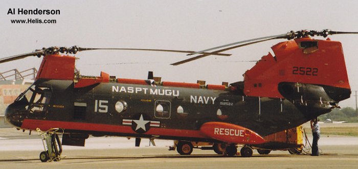 Helicopter Boeing-Vertol CH-46A Serial 2143 Register 152522 used by US Navy USN (United States Naval Aviation) ,US Marine Corps USMC. Built 1966. Aircraft history and location