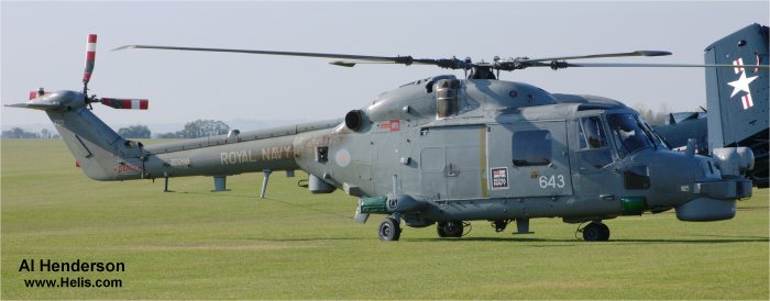 Helicopter Westland Lynx HAS3 Serial 309 Register ZD268 used by Hayward and Green Defence Ltd ,Fleet Air Arm RN (Royal Navy). Built 1983. Aircraft history and location