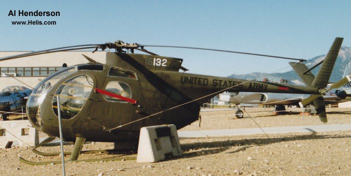 Helicopter Hughes OH-6A Cayuse Serial 0517 Register 67-16132 used by US Army Aviation Army. Aircraft history and location