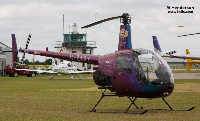 Helicopter Robinson R22 Beta Serial 0788 Register G-ZAPY G-INGB used by Heli Air Ltd. Built 1988. Aircraft history and location