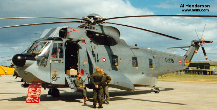 Helicopter Sikorsky S-61A-1 Serial 61-276 Register U-276 used by Flyvevåbnet (Royal Danish Air Force). Built 1965. Aircraft history