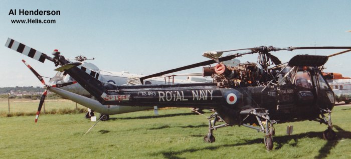 Helicopter Westland Wasp Serial f.9601 Register XT431 used by Fleet Air Arm RN (Royal Navy). Built 1965. Aircraft history and location