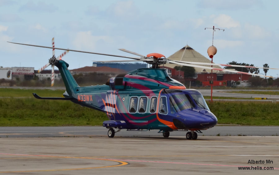 Helicopter AgustaWestland AW139 Serial 41321 Register A7-GHZ N33WX used by TVPX. Built 2012. Aircraft history and location