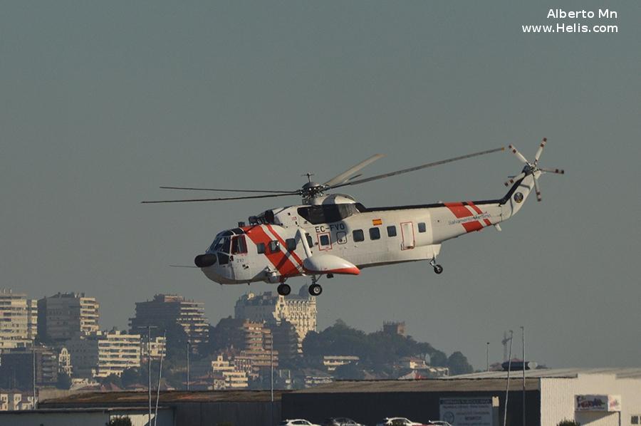 Helicopter Sikorsky S-61N Mk.II Serial 61-756 Register EC-FVO LN-OSX used by Salvamento Maritimo SASEMAR (Maritime Safety Agency) ,Helikopter Service. Built 1976. Aircraft history and location