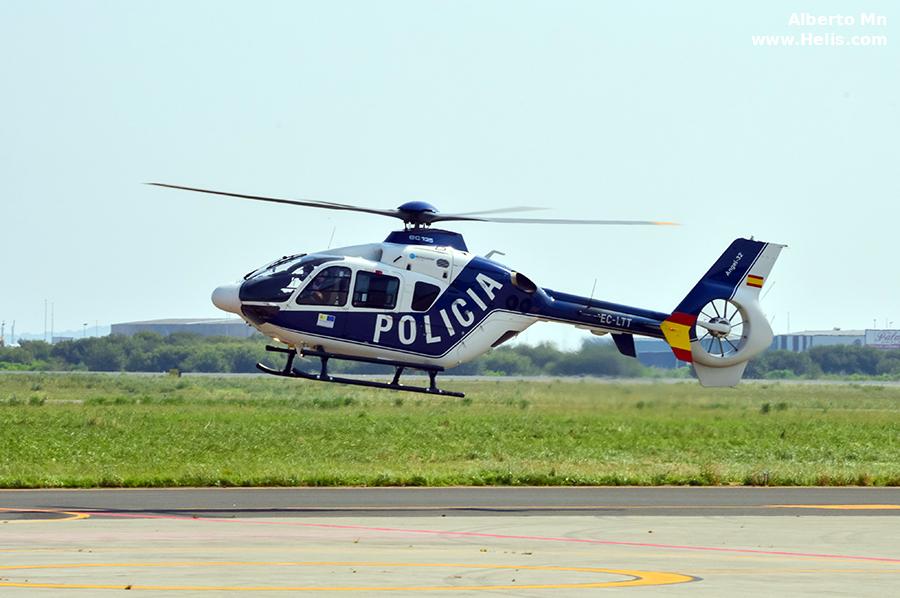 Helicopter Eurocopter EC135P2+ Serial 0981 Register EC-LTT used by Cuerpo Nacional de Policia CNP (National Police Corps). Aircraft history and location