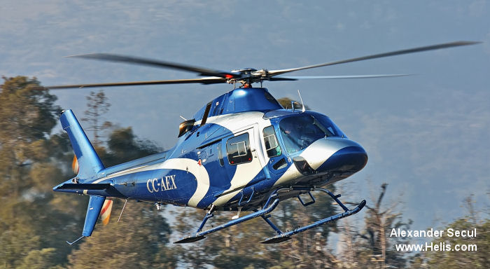 Helicopter AgustaWestland AW119 Koala Serial 14518 Register CC-AEX N5ZV. Built 2006. Aircraft history and location