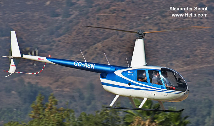 Helicopter Robinson R44 II Serial 13378 Register CC-ASN. Aircraft history and location