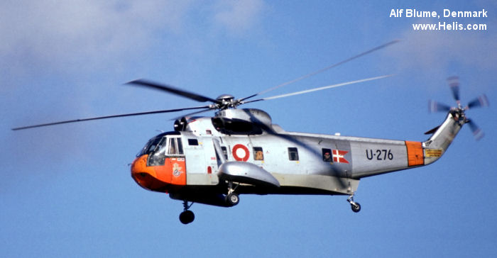 Helicopter Sikorsky S-61A-1 Serial 61-276 Register U-276 used by Flyvevåbnet (Royal Danish Air Force). Built 1965. Aircraft history
