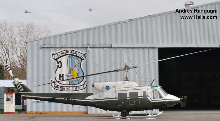 Helicopter Bell 212 Serial 30767 Register AE-450 used by Aviacion de Ejercito Argentino EA (Argentine Army Aviation). Aircraft history and location