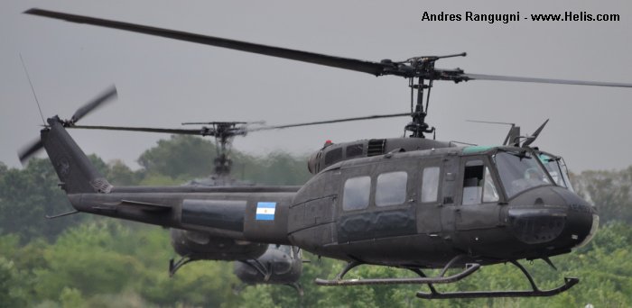 Helicopter Bell UH-1H Iroquois Serial 12221 Register AE-493 0873 69-15933 used by Aviacion de Ejercito Argentino EA (Argentine Army Aviation) ,Comando de Aviacion Naval Argentina COAN (Argentine Navy) ,US Army Aviation Army. Aircraft history and location