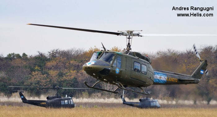 Helicopter Bell UH-1H Iroquois Serial 10803 Register AE-464 N16144 68-16144 used by Aviacion de Ejercito Argentino EA (Argentine Army Aviation) ,Bell Helicopter ,US Army Aviation Army. Aircraft history and location