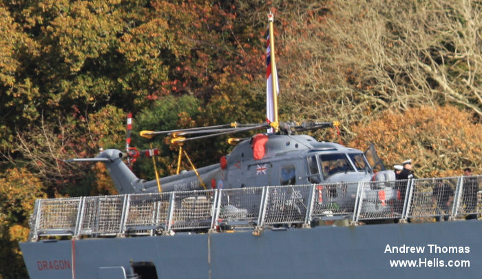 Helicopter Westland Lynx HAS3S Serial 337 Register ZF560 used by Hayward and Green Defence Ltd ,Fleet Air Arm RN (Royal Navy). Built 1987 Converted to Lynx HMA.8. Aircraft history and location
