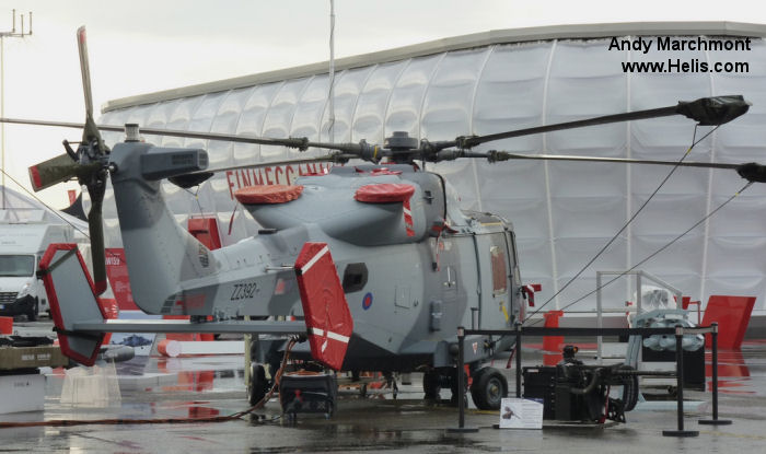 Helicopter AgustaWestland AW159 Wildcat AH1 Serial 490 Register ZZ392 used by Army Air Corps AAC (British Army). Aircraft history and location