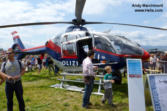 Helicopter Eurocopter EC135P2+ Serial 0794 Register OE-BXE D-HCBU used by Polizei (Austrian Police) ,Eurocopter Deutschland GmbH (Eurocopter Germany). Built 2009. Aircraft history and location