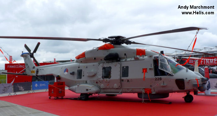 Helicopter NH Industries NH90 NFH Serial 1228 Register N-228 used by Marine Luchtvaartdienst (Royal Netherlands Navy). Aircraft history and location