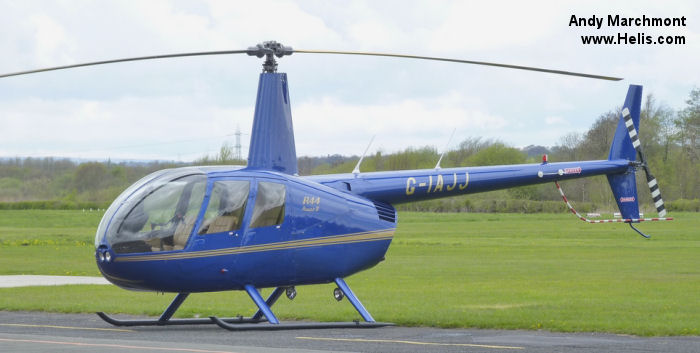 Helicopter Robinson R44 Raven II Serial 11953 Register G-IAJJ. Built 2007. Aircraft history and location