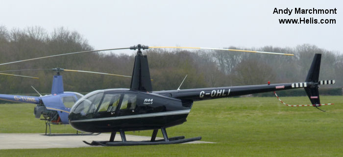 Helicopter Robinson R44 Clipper II Serial 10832 Register G-OHLI used by Heli Air Ltd. Built 2005. Aircraft history and location