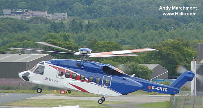 Helicopter Sikorsky S-92A Serial 92-0196 Register G-CHYG N196Q used by Bristow Bristow US. Built 2013. Aircraft history and location