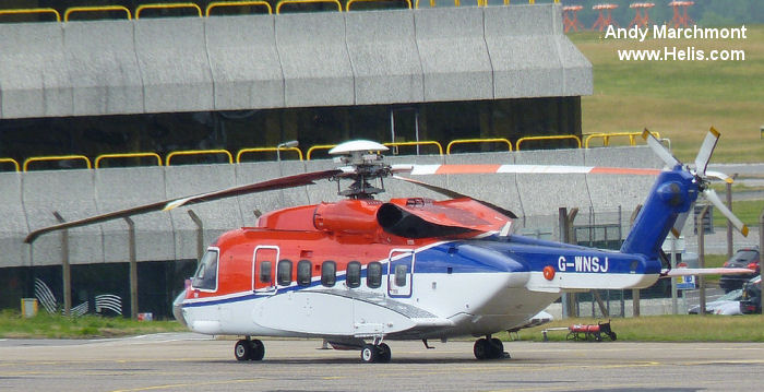 Helicopter Sikorsky S-92A Serial 92-0185 Register PR-CGF G-WNSJ N985X used by CHC do Brasil BHS (BHS Taxi Aereo) ,CHC Scotia ,Sikorsky Helicopters. Built 2012. Aircraft history and location