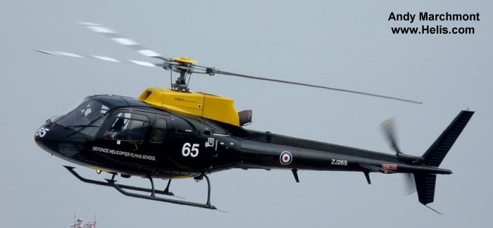 Helicopter Eurocopter AS350BB Ecureuil Serial 2995 Register N173JC G-BXHX ZJ265 used by FB Heliservices Royal Air Force. Built 1997. Aircraft history and location