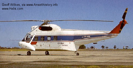 Helicopter Sikorsky S-62A Serial 62-010 Register VH-ANE N980 used by ANSETT-ANA ,Sikorsky Helicopters. Built 1959. Aircraft history and location