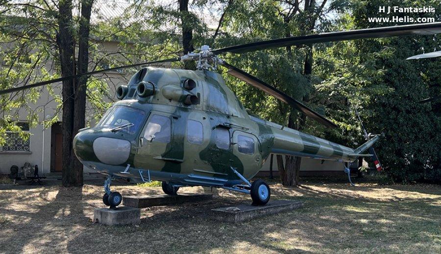 Helicopter Mil Mi-2 Hoplite Serial 563109093 Register 205 31 09 used by bulgarski voennovazdushni sili (bulgarian air force) ,PZL Swidnik. Built 1973. Aircraft history and location