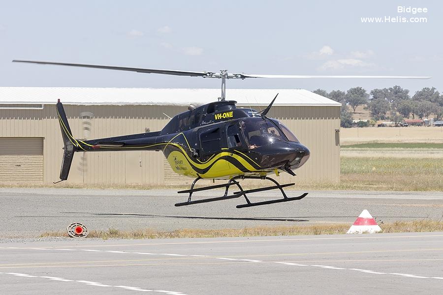 Helicopter Bell 206B-2 Jet Ranger Serial 1240 Register VH-ONE ZK-HWF C-FKOJ CF-KOJ used by Okanagan Helicopters. Built 1973. Aircraft history and location