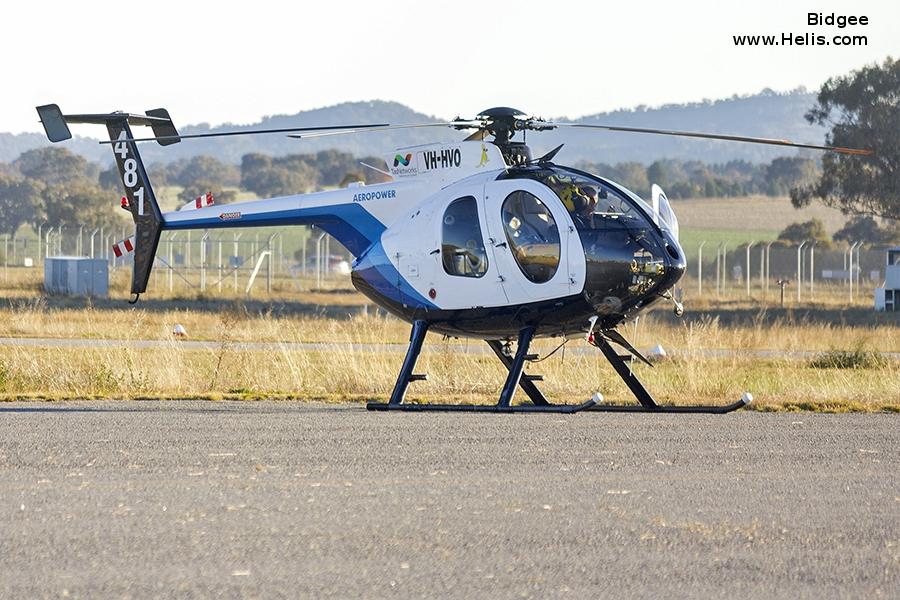 Helicopter McDonnell Douglas MD369E / MD500E Serial 0347E Register ZK-HNW ZK-HOT VH-HVO N1606Z used by Aeropower ,Australian Helicopters AHPL ,MSP (Massachusetts State Police) ,mcdonnell douglas. Built 1989. Aircraft history and location