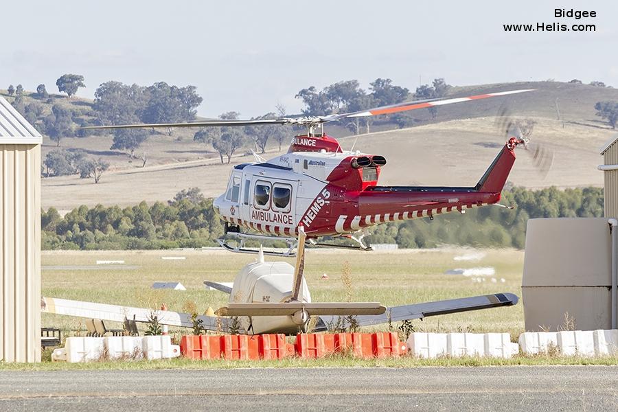 Helicopter Bell 412EP Serial 36507 Register VH-VAO used by Australia Air Ambulances Air Ambulance Victoria ,MAC Rescue Helicopter ,Australian Helicopters AHPL. Built 2008. Aircraft history and location