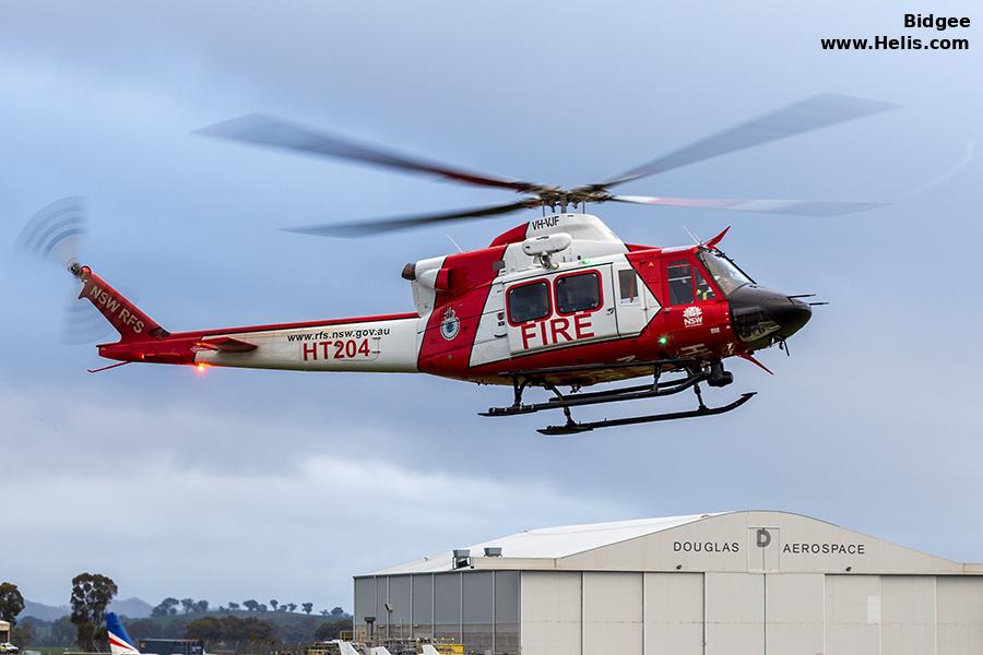 Helicopter Bell 412EP Serial 36329 Register VH-VJF N363CG N8346A N301FD N41EA used by Local Governments NSW RFS (NSW Rural Fire Service) ,LAFD (Los Angeles Fire Department) ,Bell Helicopter. Built 2004. Aircraft history and location