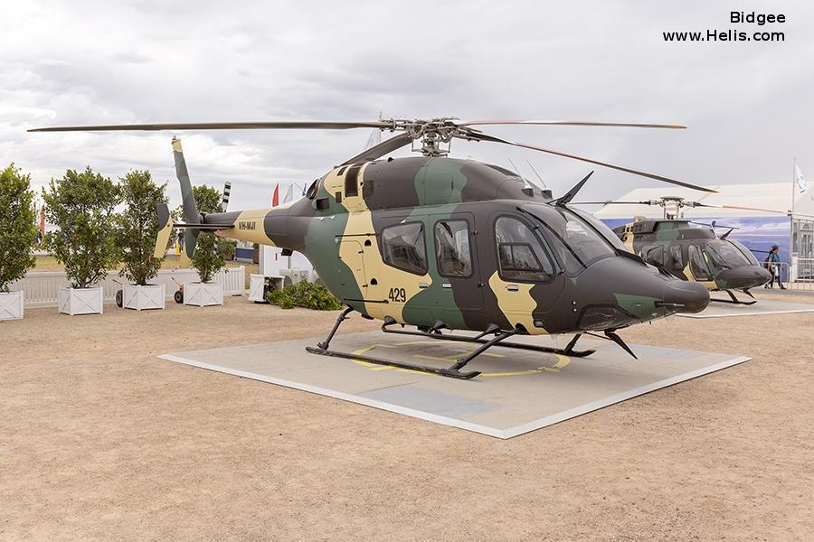 Helicopter Bell 429 Serial 57043 Register VH-MJI C-GLBX used by Bell Helicopter Canada. Built 2011. Aircraft history and location