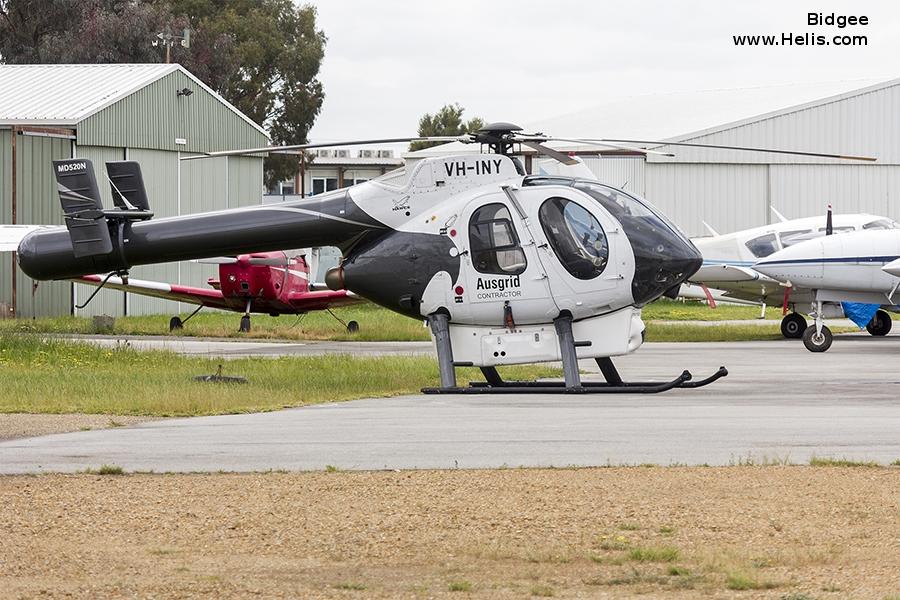 Helicopter McDonnell Douglas MD520N Serial LN002 Register VH-INY N522FB used by PHXPD (Phoenix Police Department). Built 1991. Aircraft history and location