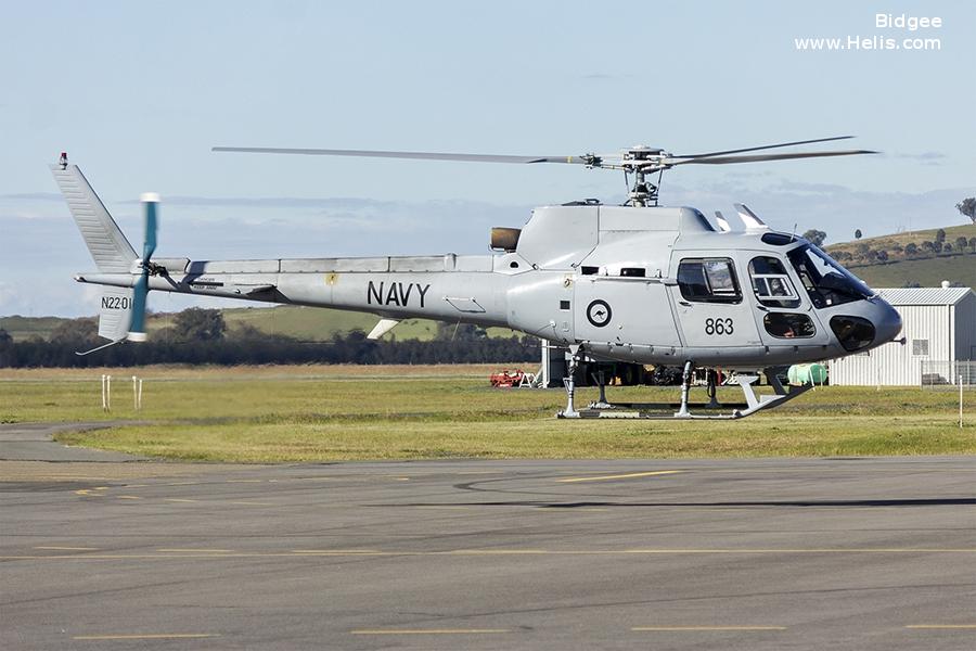 Helicopter Aerospatiale AS350B Ecureuil Serial 1740 Register N22-016 used by Fleet Air Arm (RAN) RAN (Royal Australian Navy). Aircraft history and location