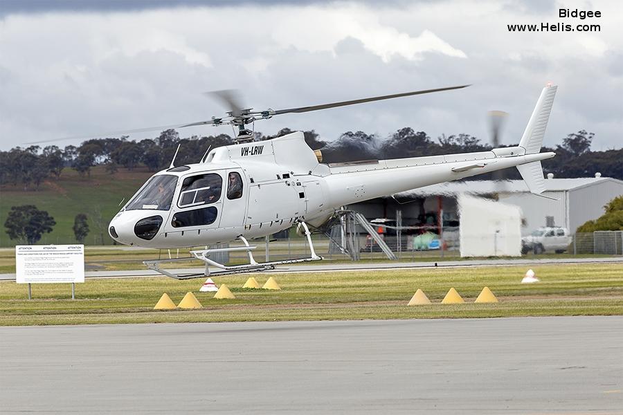 Helicopter Aerospatiale AS350B Ecureuil Serial 1819 Register VH-LRW N78KR JA9403. Built 1985. Aircraft history and location