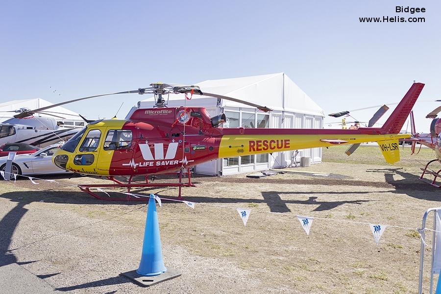 Helicopter Eurocopter AS350B2 Ecureuil Serial 4748 Register VH-LSR N774AE used by Australia Air Ambulances WRHS (Westpac Life Saver Rescue Helicopter Service) ,Microflite ,American Eurocopter (Eurocopter USA). Built 2009. Aircraft history and location