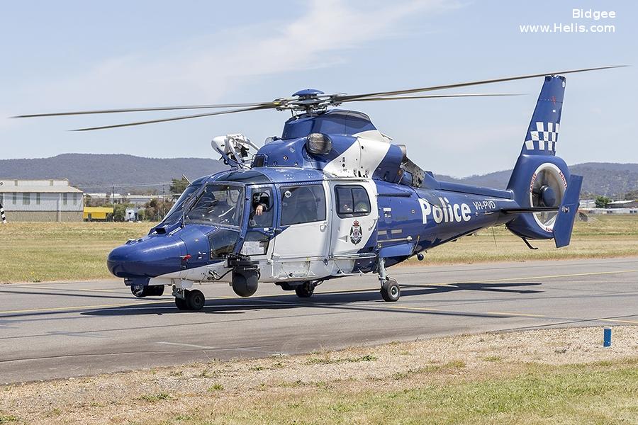 Helicopter Eurocopter AS365N3 Dauphin 2 Serial 6846 Register 9G-VRA VH-PVD used by Australia Police ,CHC Helicopters Australia. Built 2009. Aircraft history and location