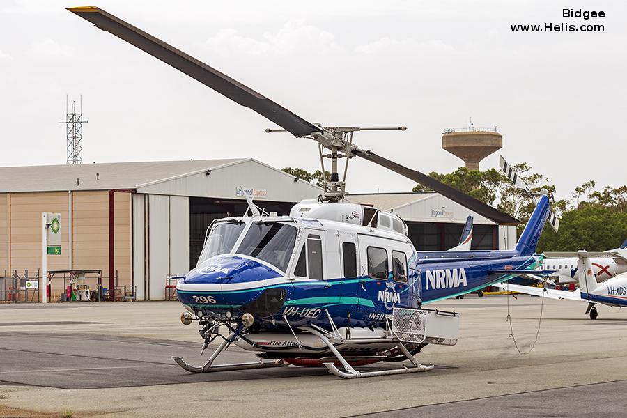 Helicopter Bell 212 Serial 30640 Register VH-UEC C-GAZF HK-4518X 9Y-TEY VR-BFE N18091 used by EPS helicopter services ,Eagle Copters ,Bristow Caribbean ,Bristow Bermuda. Built 1974. Aircraft history and location