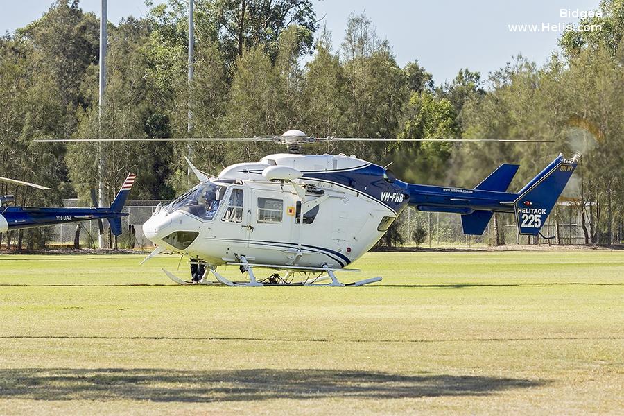 Helicopter Kawasaki BK117B-1 Serial 1056 Register VH-FHB B-99168 JA6613. Built 1990. Aircraft history and location