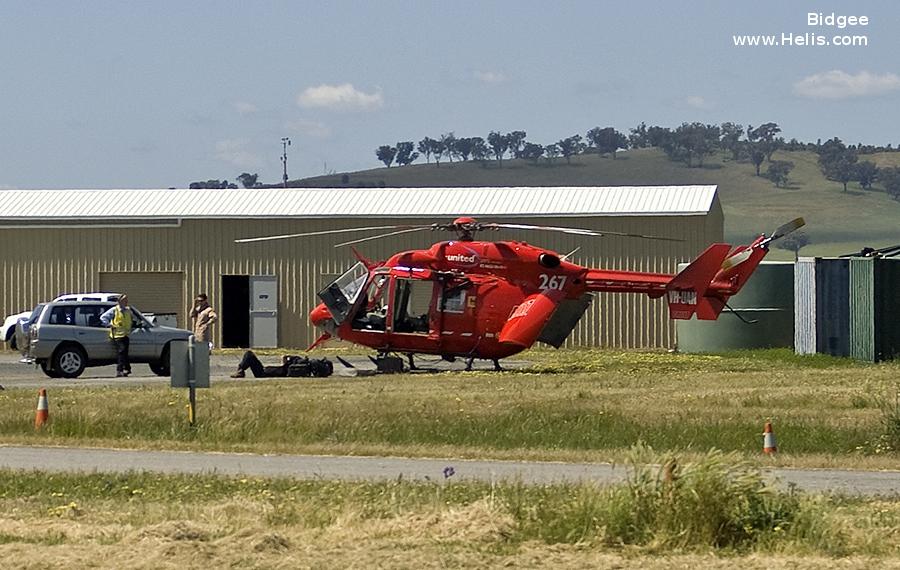 Helicopter Kawasaki BK117B-1 Serial 1030 Register VH-UAN ZK-HYT ZK-HGQ JA9941 used by Kawasaki Heavy Industries KHI. Built 1988. Aircraft history and location