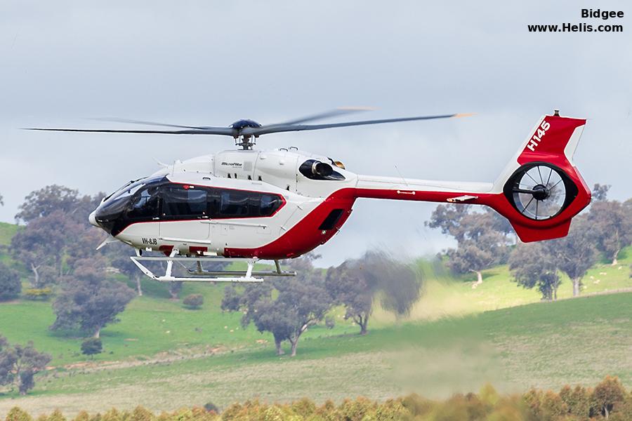 Helicopter Airbus H145D3  Serial 21198 Register VH-8JB D-HADT used by Microflite ,Airbus Helicopters Deutschland GmbH (Airbus Helicopters Germany). Built 2023. Aircraft history and location