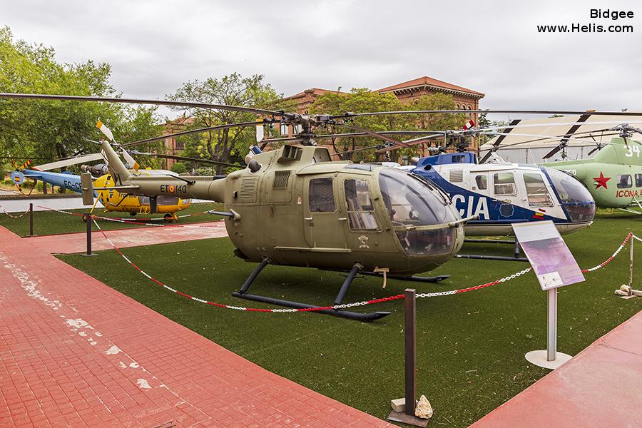 Helicopter MBB Bo105 Serial S-460 Register HR.15-21 used by Fuerzas Aeromóviles del Ejército de Tierra FAMET (Spanish Army Aviation). Aircraft history and location