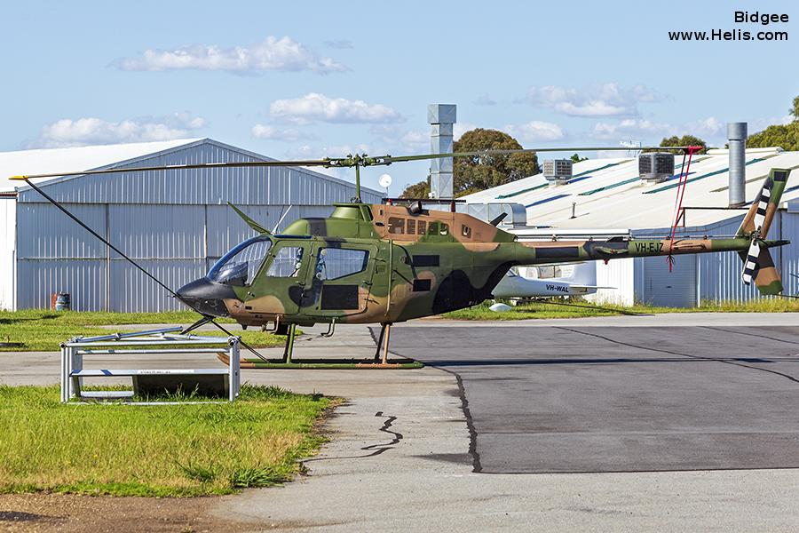 Helicopter Commonwealth Aircraft Corporation ca-32 kiowa Serial 44516 Register VH-EJZ A17-016 used by Australian Army Aviation (Australian Army). Built 1973. Aircraft history and location