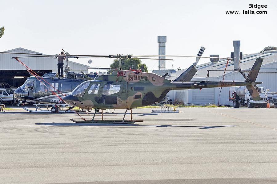 Helicopter Commonwealth Aircraft Corporation ca-32 kiowa Serial 44516 Register VH-EJZ A17-016 used by Australian Army Aviation (Australian Army). Built 1973. Aircraft history and location