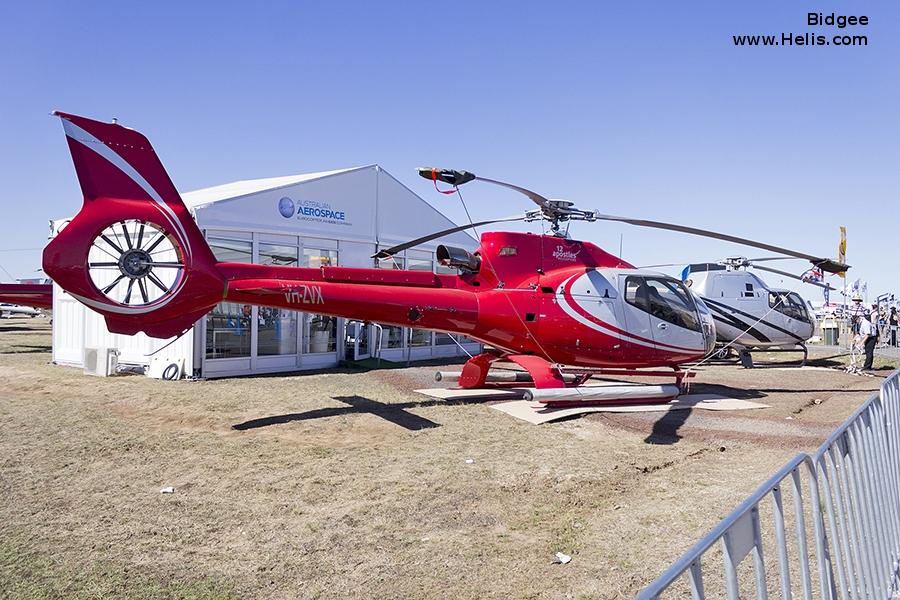 Helicopter Eurocopter EC130B4 Serial 4903 Register VH-ZVX used by Nautilus Aviation. Built 2009. Aircraft history and location