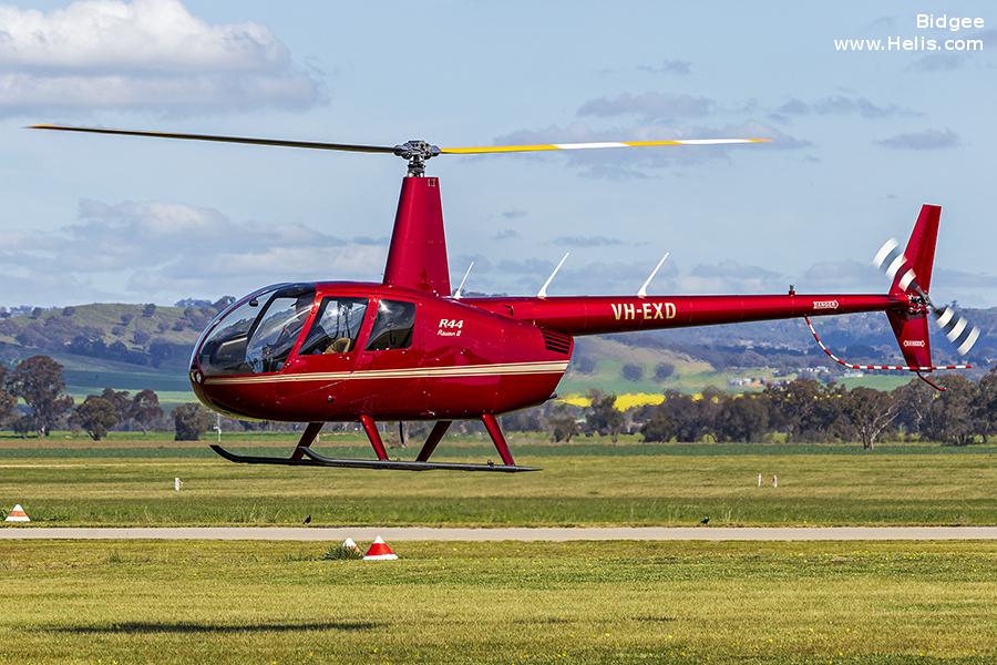 Helicopter Robinson R44 II Serial 14059 Register VH-EXD. Built 2016. Aircraft history and location