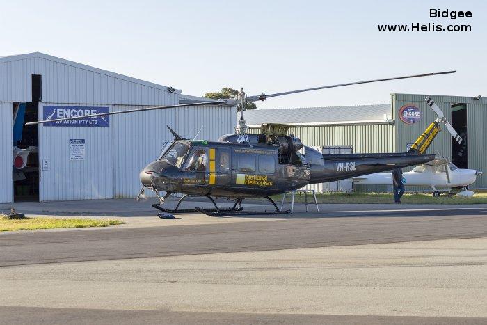 Helicopter Bell UH-1H Iroquois Serial 4644 Register VH-RSL N7232L 65-09600 used by US Army Aviation Army. Built 1965. Aircraft history and location