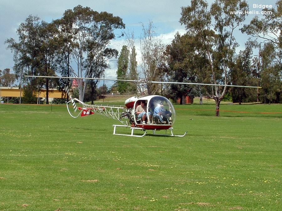 Helicopter Kawasaki KH-4 Serial 2192 Register VH-JWB 1115 used by Royal Thai Police RTP. Built 1971. Aircraft history and location