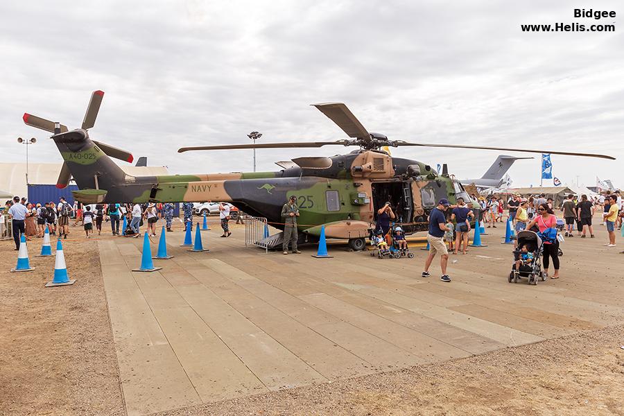 Helicopter NH Industries MRH90 Taipan Serial 1254 Register A40-025 used by Australian Army Aviation (Australian Army) ,Fleet Air Arm (RAN) RAN (Royal Australian Navy). Aircraft history and location