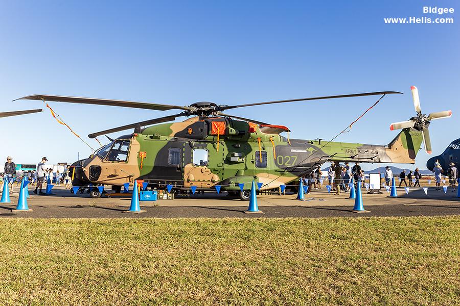 Helicopter NH Industries MRH90 Taipan Serial 1263 Register A40-027 used by Australian Army Aviation (Australian Army). Aircraft history and location